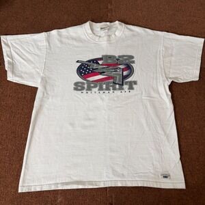 Vintage Oarsman 913 B2 Spirit Whiteman AFB T-Shirt Mens Large White Made in USA